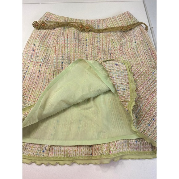 Worthington Tweed A-Line Skirt with Braided Belt Colorful Accents 8 - Picture 9 of 10
